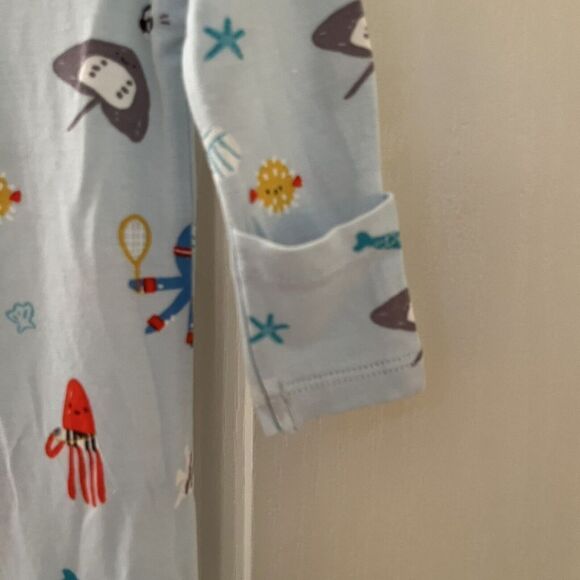 Angel Dear Sports Sea Creatures Bamboo Zipper Footie Sleeper Size Newborn NWT - Picture 11 of 12
